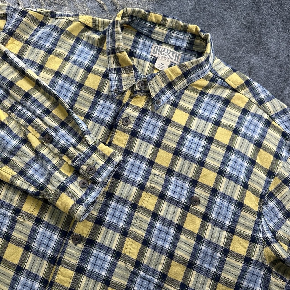 Duluth Trading Co. Flannel Shirt MENS 3XL Button Down  Long Sleeve Heavy
